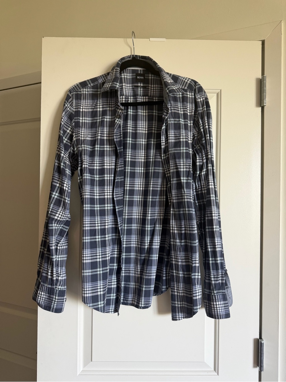 Boss Slim Fit Blue Plaid Shirt